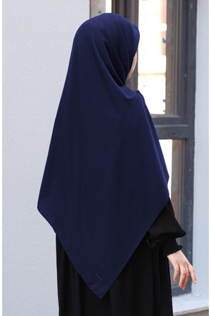 Plain Woven Large Square Scarf - Soft Drape, 120x120 cm — Lacivert