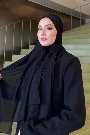 Smooth Crepe Shawl for Versatile Modest Styling — siyah