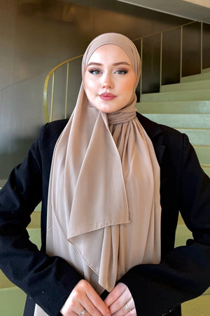 Smooth Crepe Shawl for Versatile Modest Styling — bej
