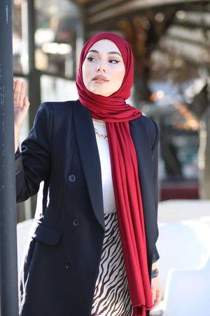 Soft Viscose Jersey Shawl — Bordo