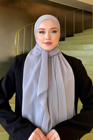 Smooth Crepe Shawl for Versatile Modest Styling — gri