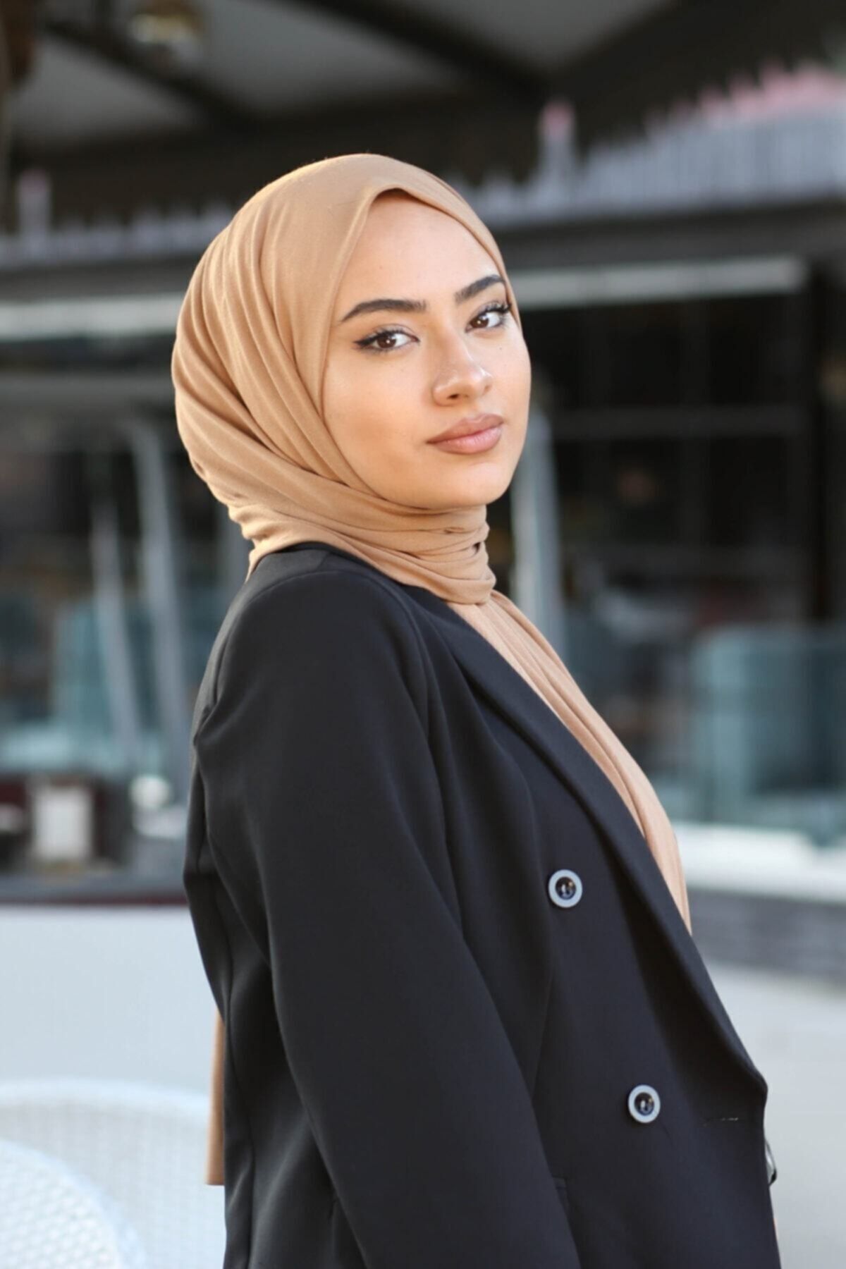 Soft Viscose Jersey Shawl — camel