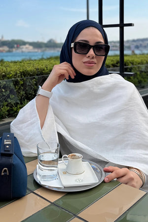 Smooth Crepe Shawl for Versatile Modest Styling — lacivert