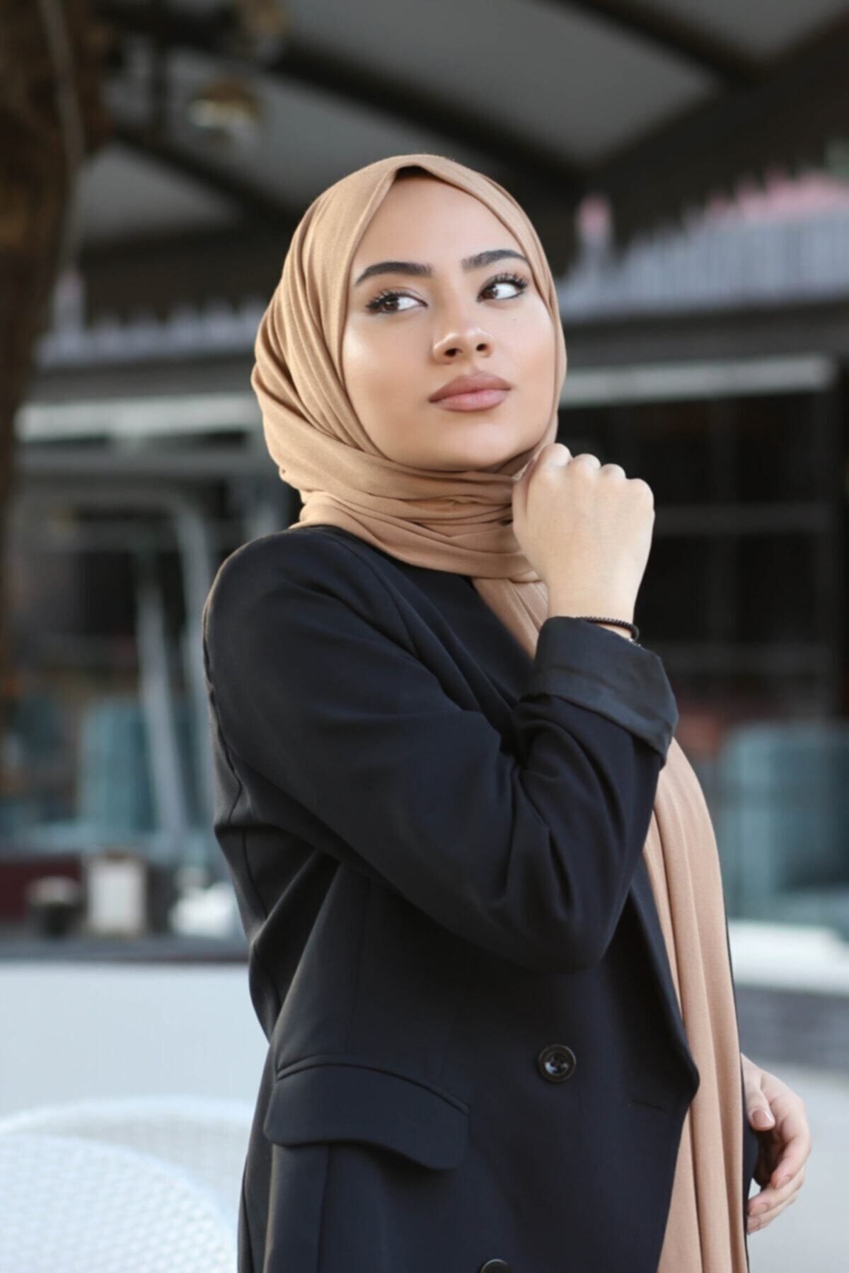 Soft Viscose Jersey Shawl — camel