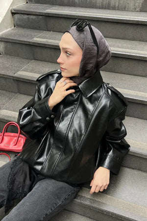 Elegant Jacquard Patterned Shawl for Modest Styling — antrasit