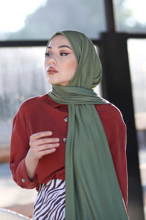 Soft Viscose Jersey Shawl — Yeşil