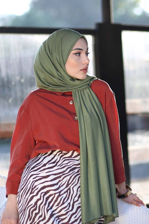 Soft Viscose Jersey Shawl — Yeşil