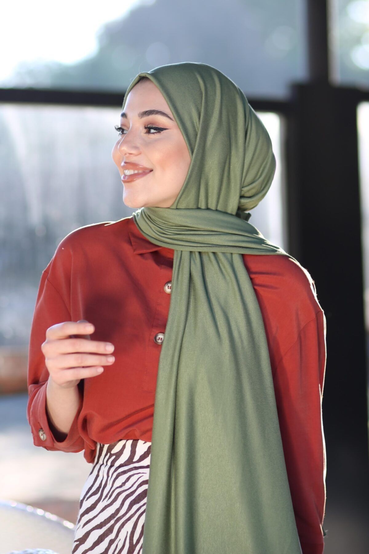 Soft Viscose Jersey Shawl — Yeşil