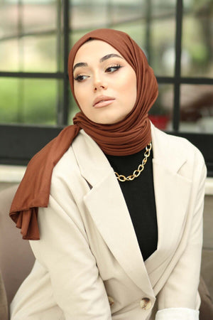 Soft Viscose Jersey Shawl — kahverengi