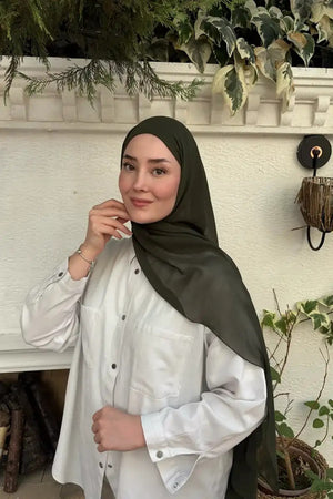 Smooth Crepe Shawl for Versatile Modest Styling — haki
