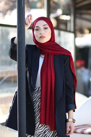 Soft Viscose Jersey Shawl — Bordo