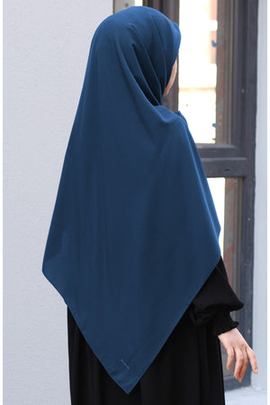 Plain Woven Large Square Scarf - Soft Drape, 120x120 cm — petrol-mavi