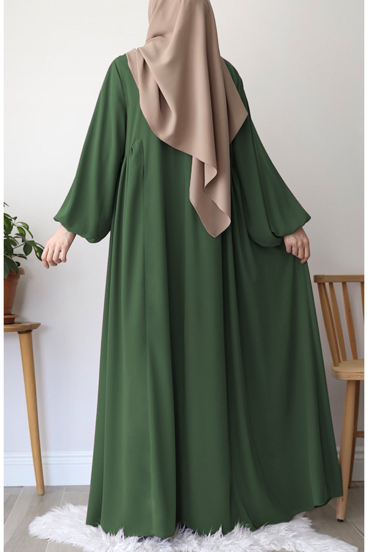 Relaxed Fit Long Modest Dress with Pockets — Çok Renkli