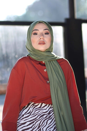 Soft Viscose Jersey Shawl — Yeşil