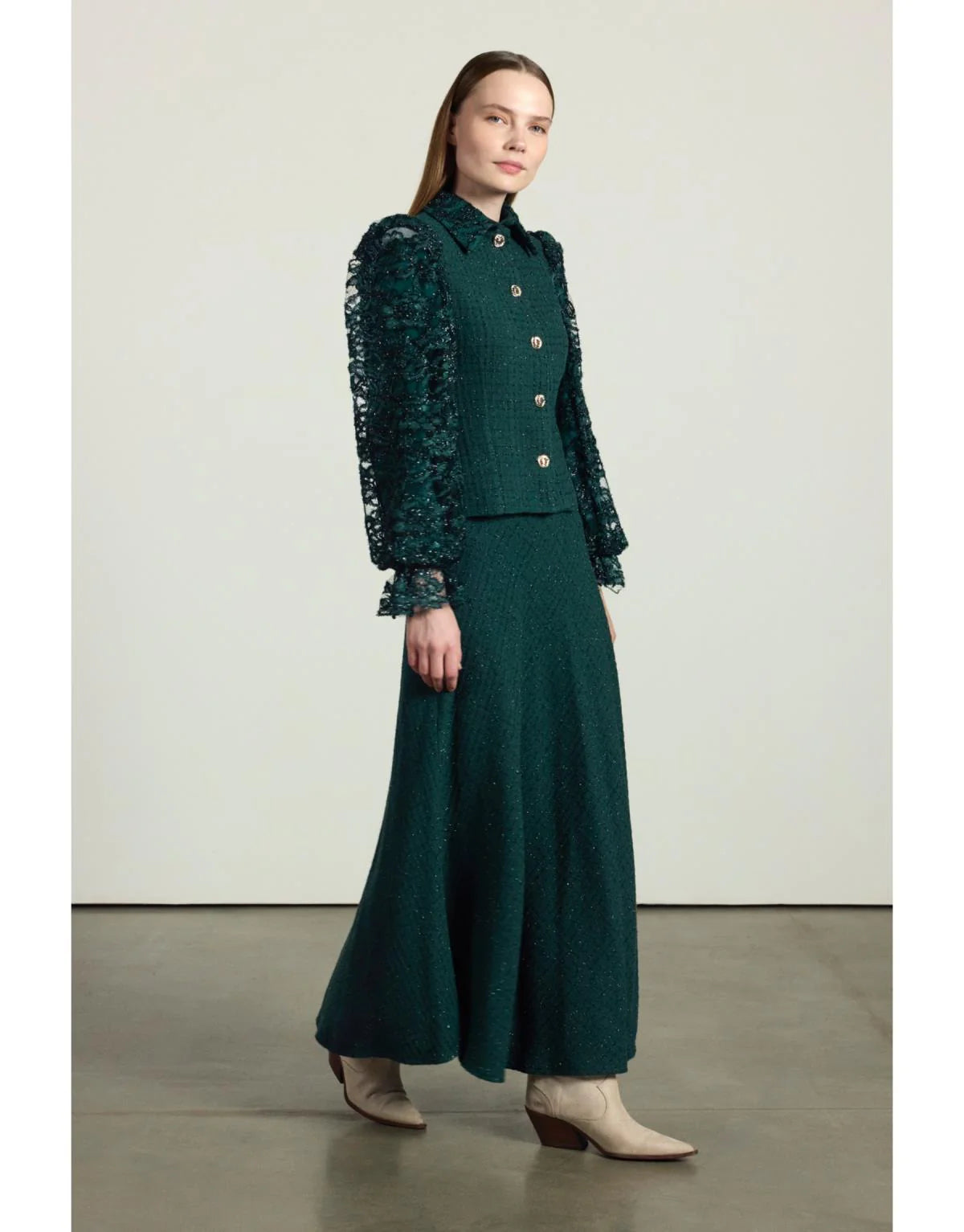 Chanel fabric & Lace Detailed Set