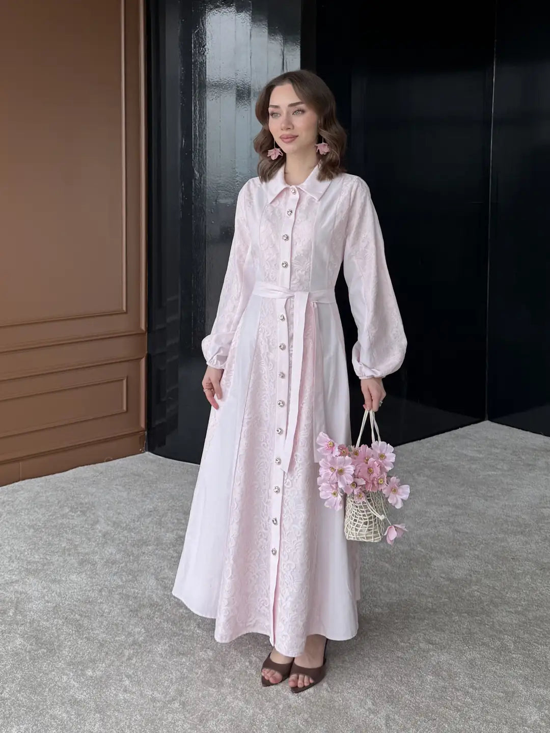 Modest Lace fabric Dress