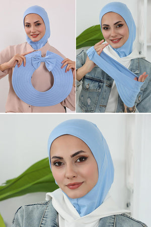 3-Piece Modest Head Covering Set: Ninja Bonnet, Visor & Hat