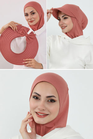 3-Piece Modest Head Covering Set: Ninja Bonnet, Visor & Hat