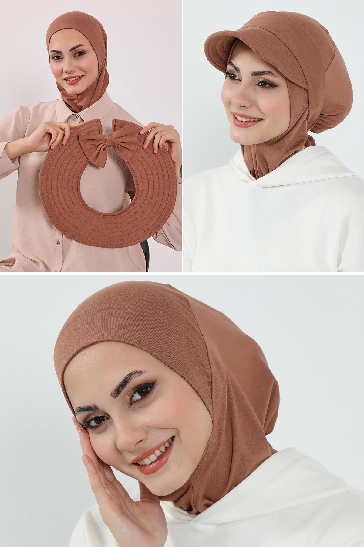 3-Piece Modest Head Covering Set: Ninja Bonnet, Visor & Hat