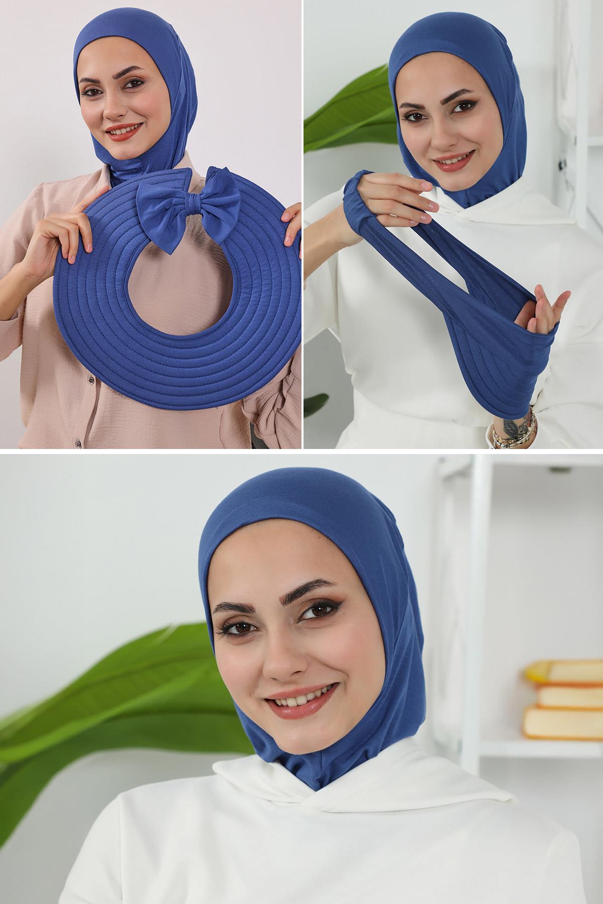 3-Piece Modest Head Covering Set: Ninja Bonnet, Visor & Hat