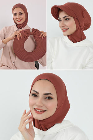 3-Piece Modest Head Covering Set: Ninja Bonnet, Visor & Hat