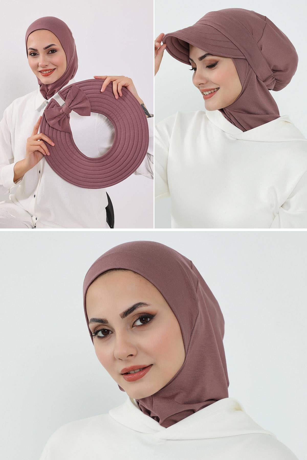 3-Piece Modest Head Covering Set: Ninja Bonnet, Visor & Hat