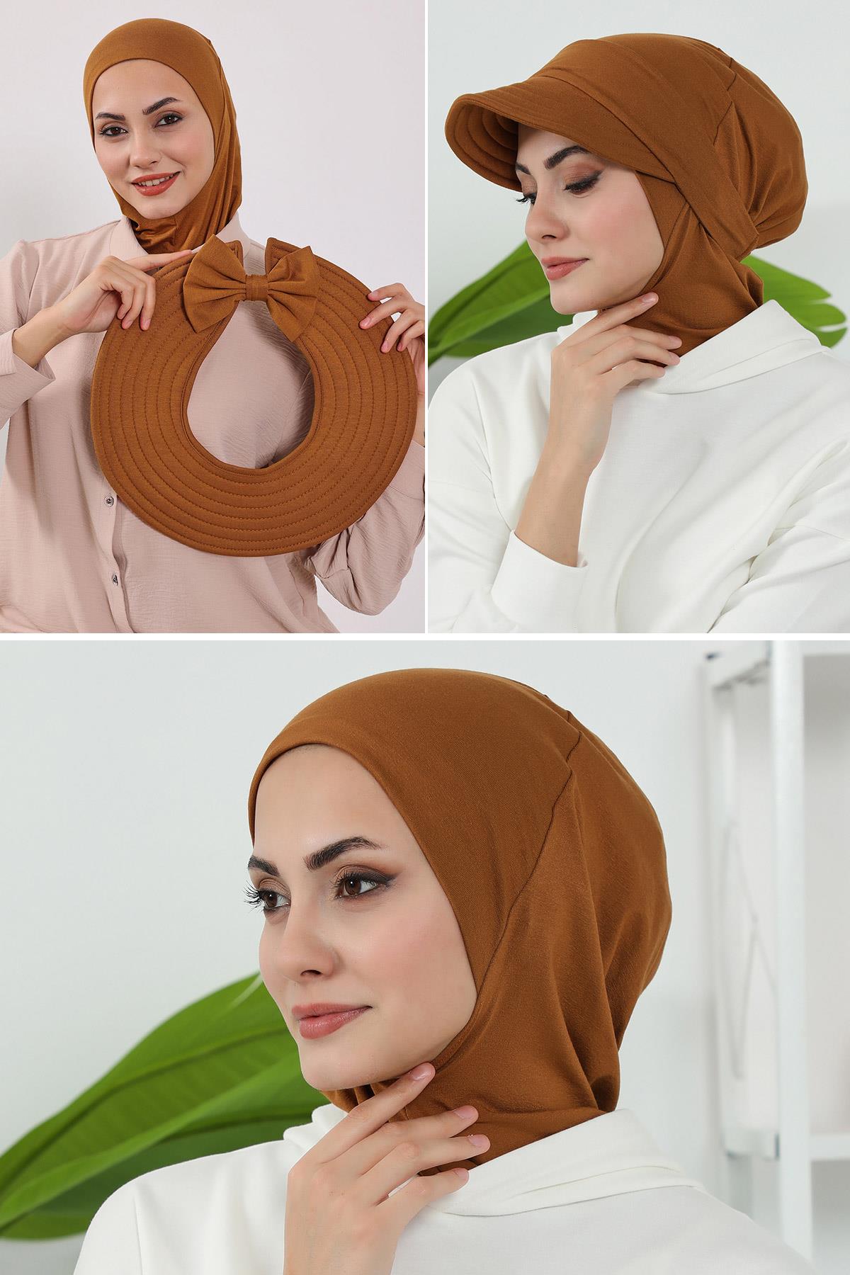 3-Piece Modest Head Covering Set: Ninja Bonnet, Visor & Hat