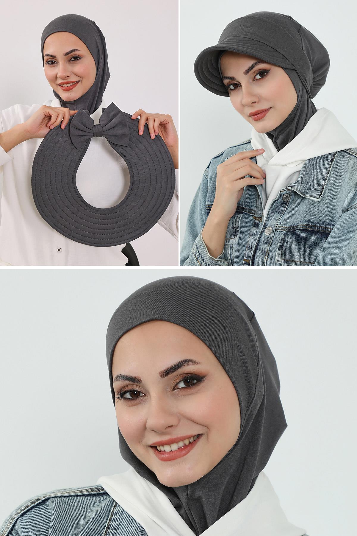 3-Piece Modest Head Covering Set: Ninja Bonnet, Visor & Hat