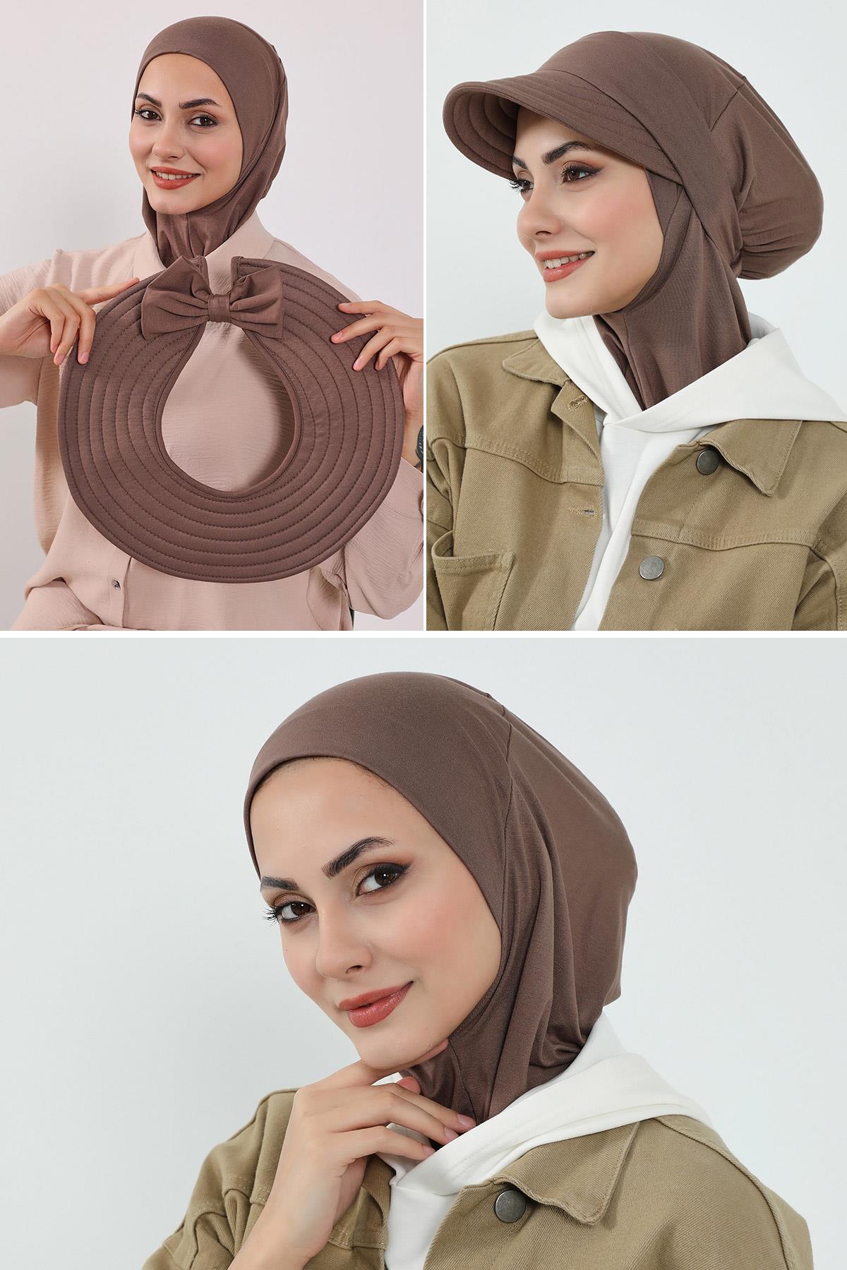3-Piece Modest Head Covering Set: Ninja Bonnet, Visor & Hat