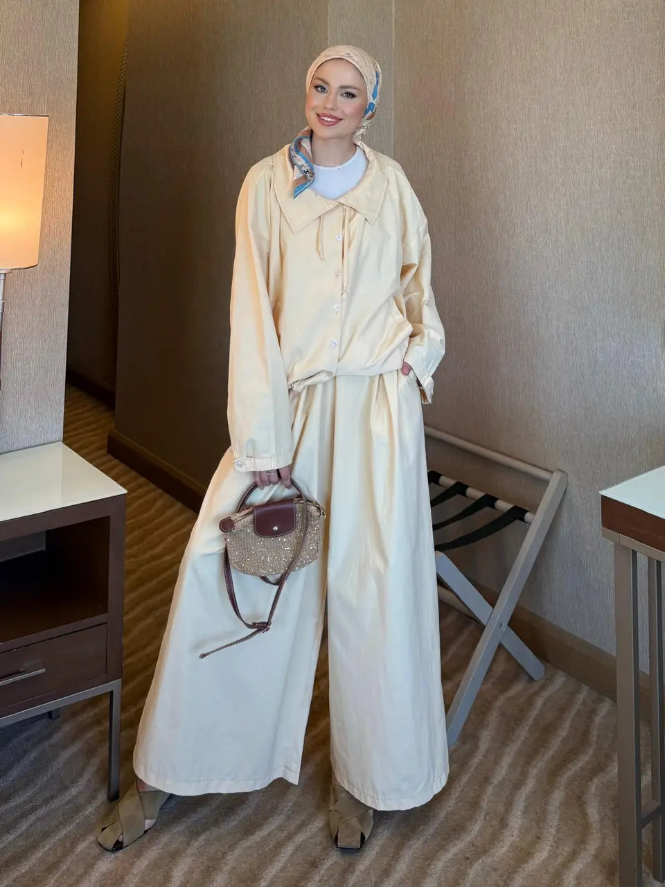 Women's Poplin Trousers and Top Set