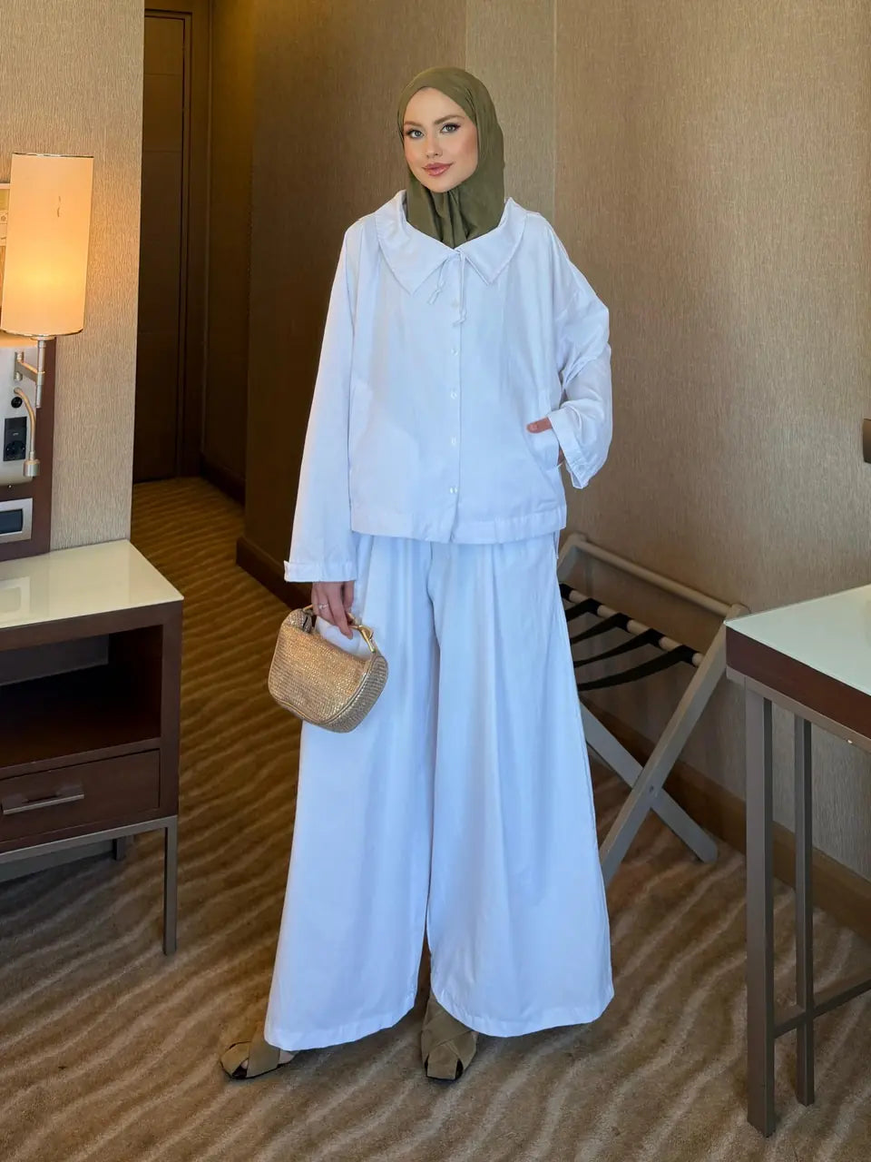Women's Poplin Trousers and Top Set