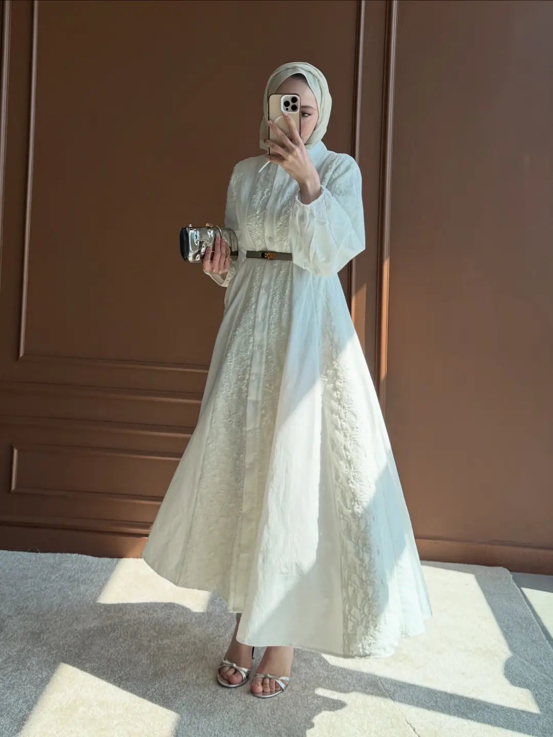 Modest Lace fabric Dress