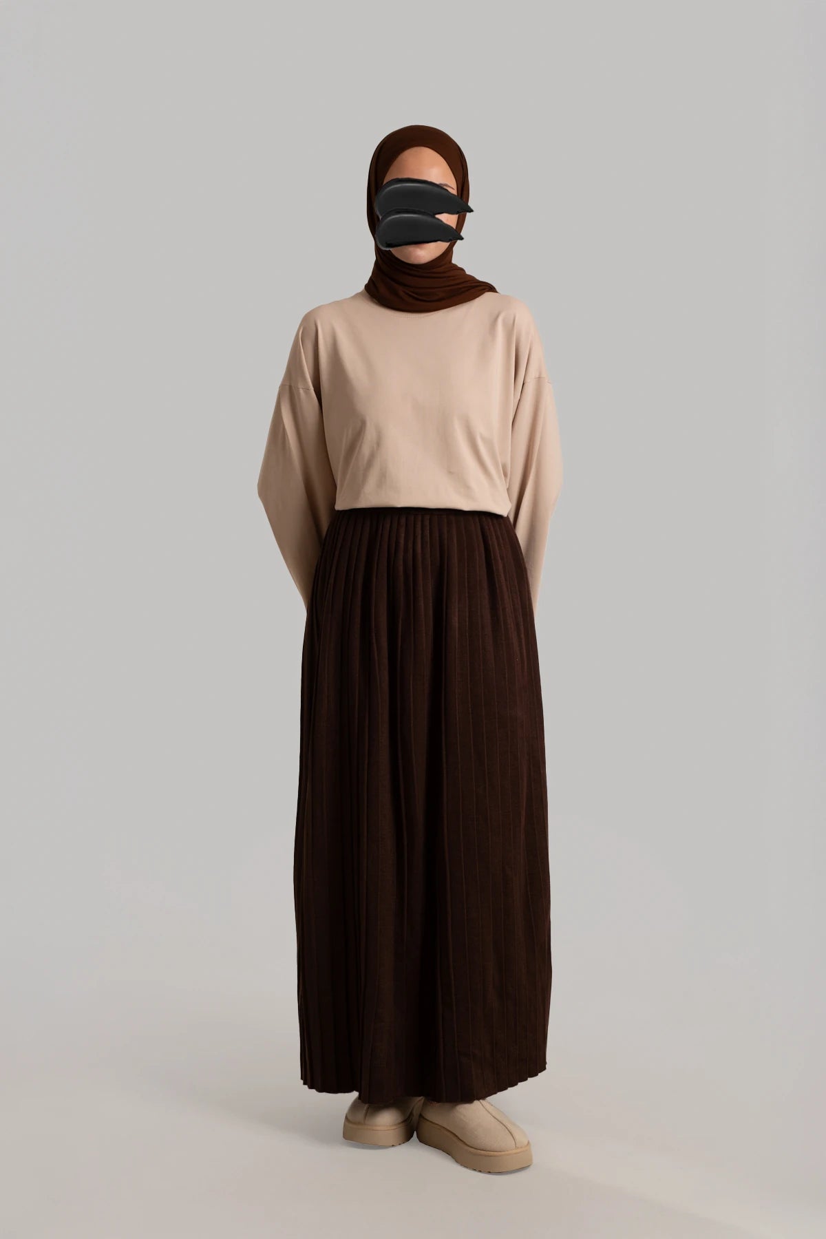 Elegant Pleated Knit Skirt with Elastic Waist (SN004)