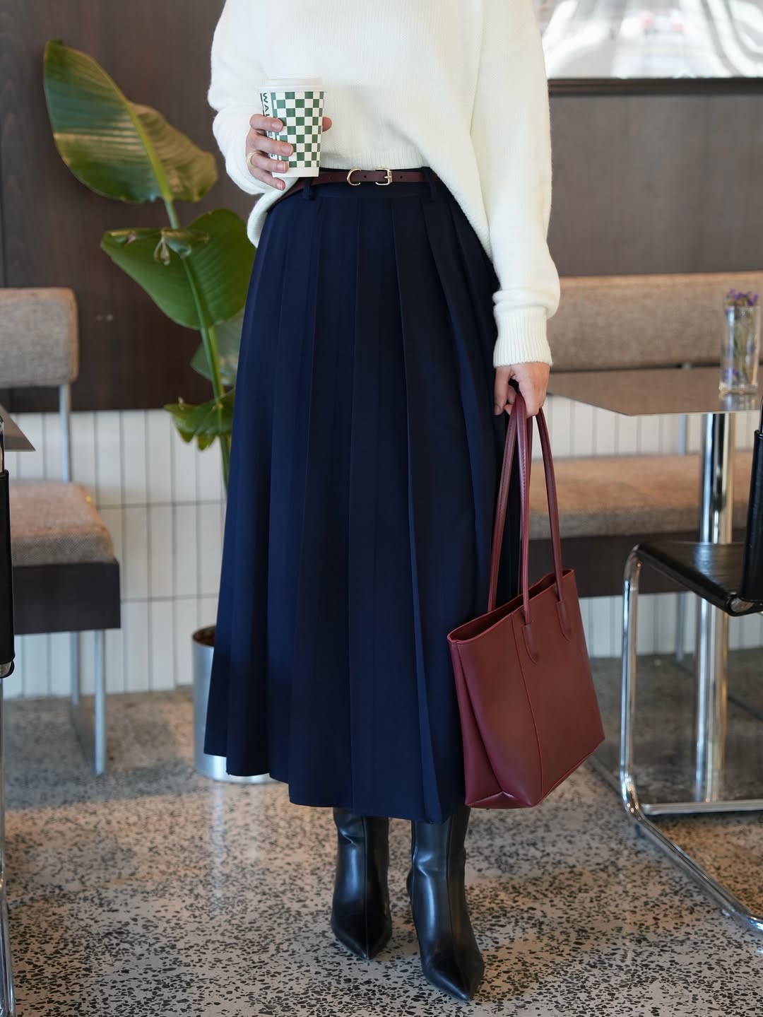 Pleated Crepe Skirt