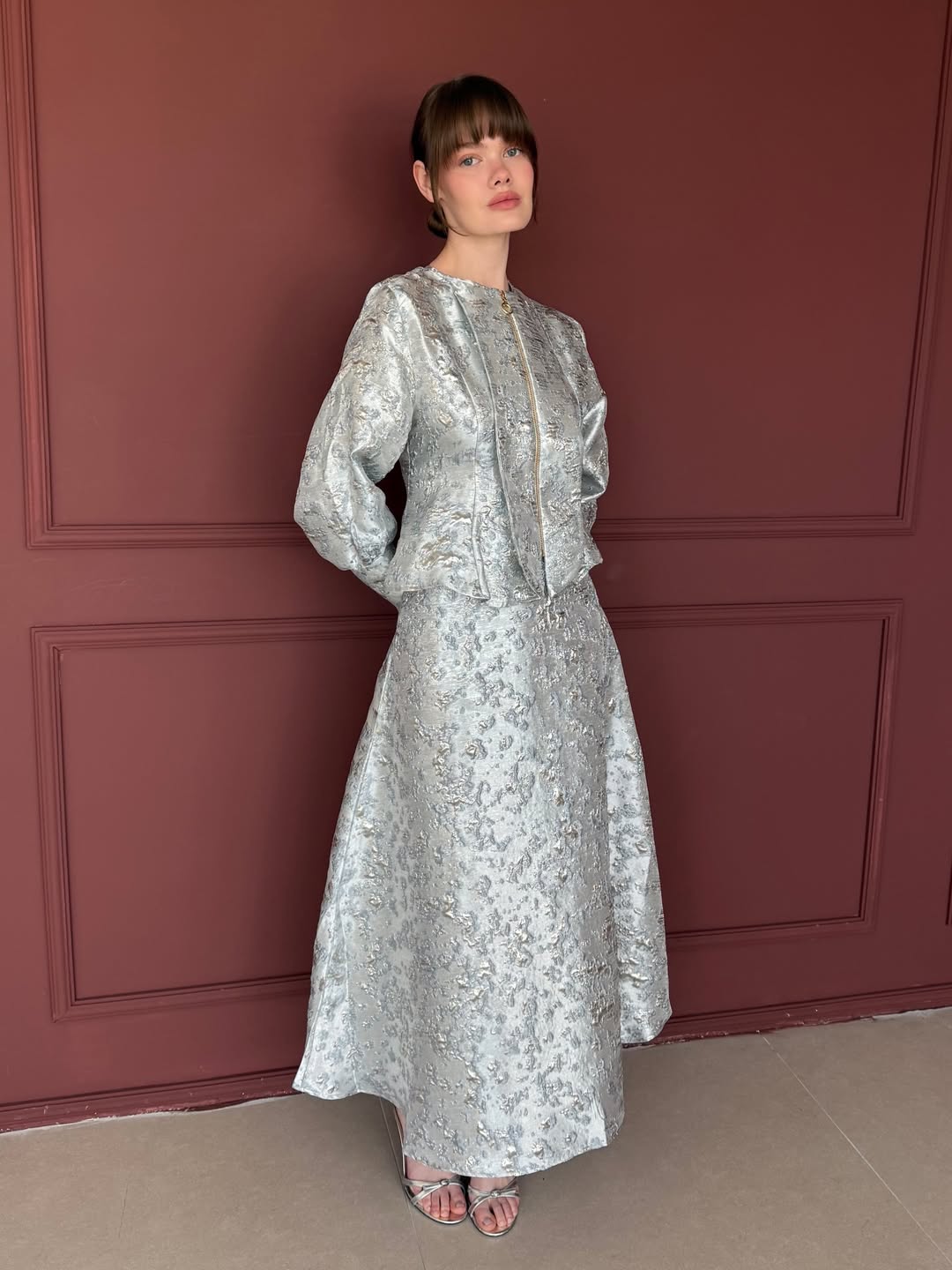 Luxury Jacquard Skirt Set