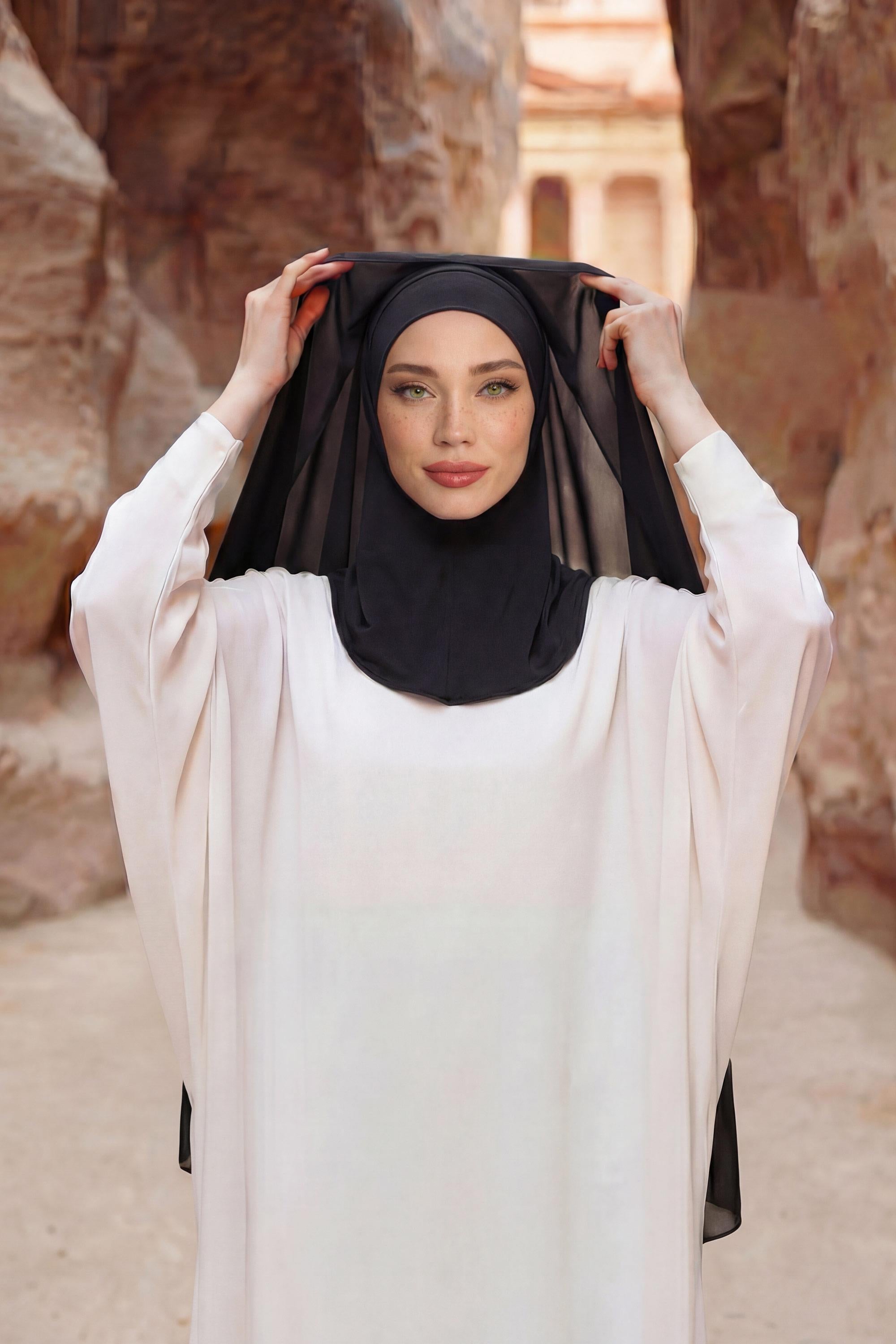 Practical Bonneted Chiffon Shawl