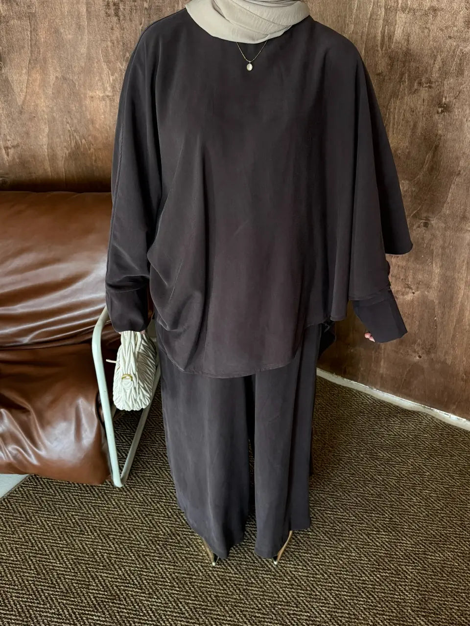 Cupra Shawl Collar Two-Piece Set