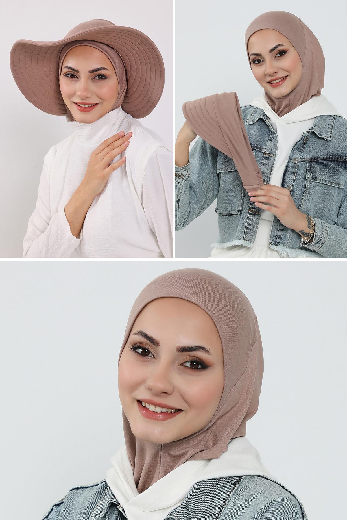 3-Piece Modest Head Covering Set: Ninja Bonnet, Visor & Hat