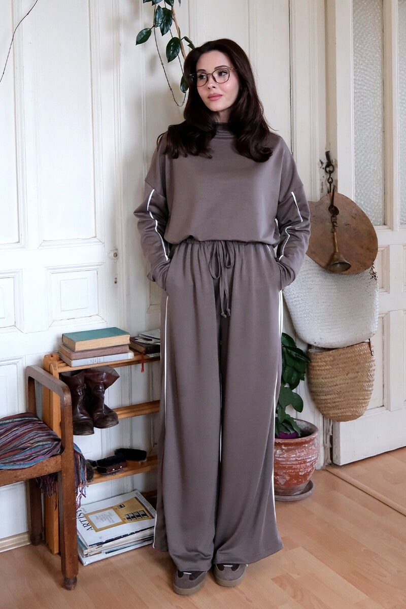 Oysho Piped Modest Trouser Set