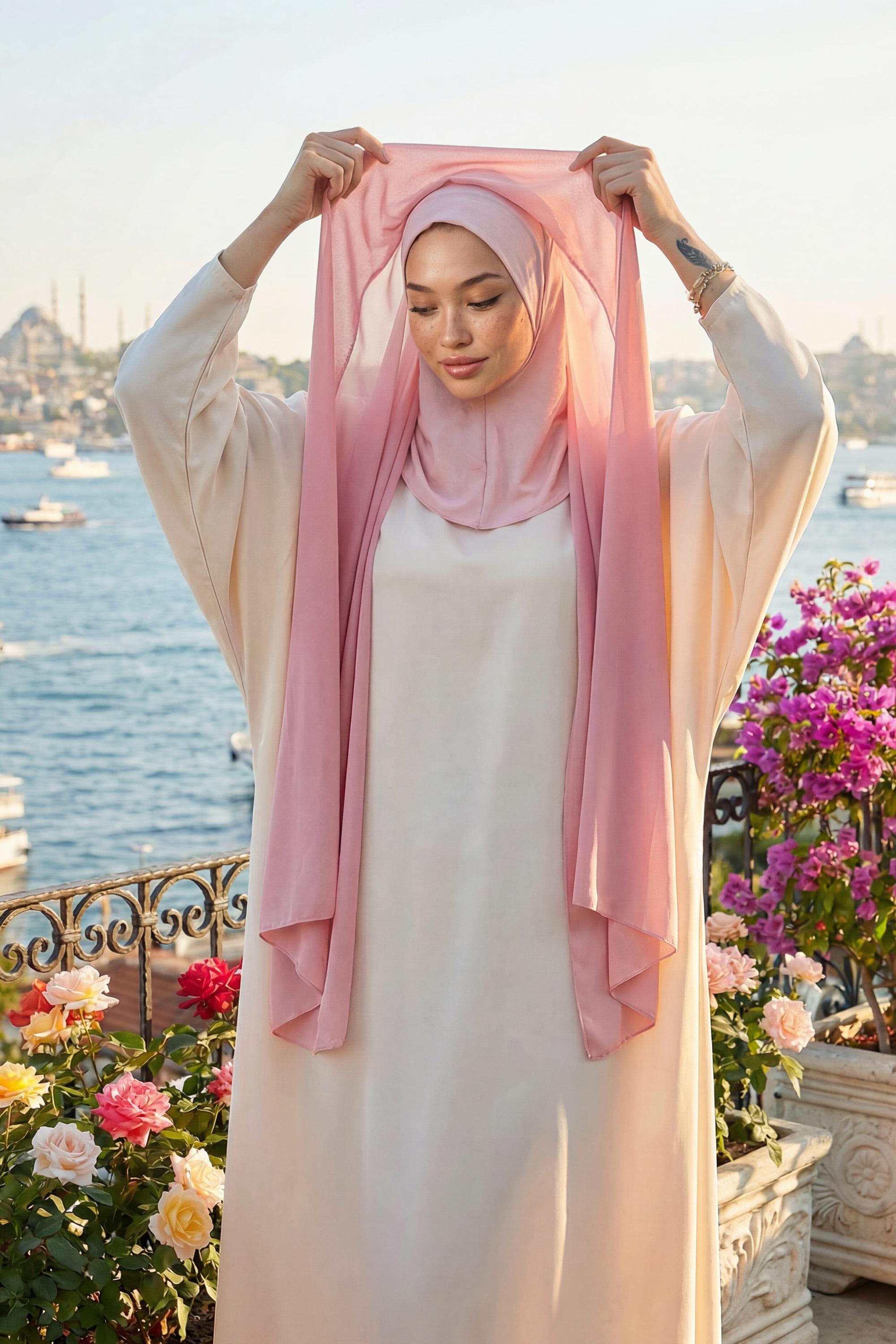 Practical Bonneted Chiffon Shawl