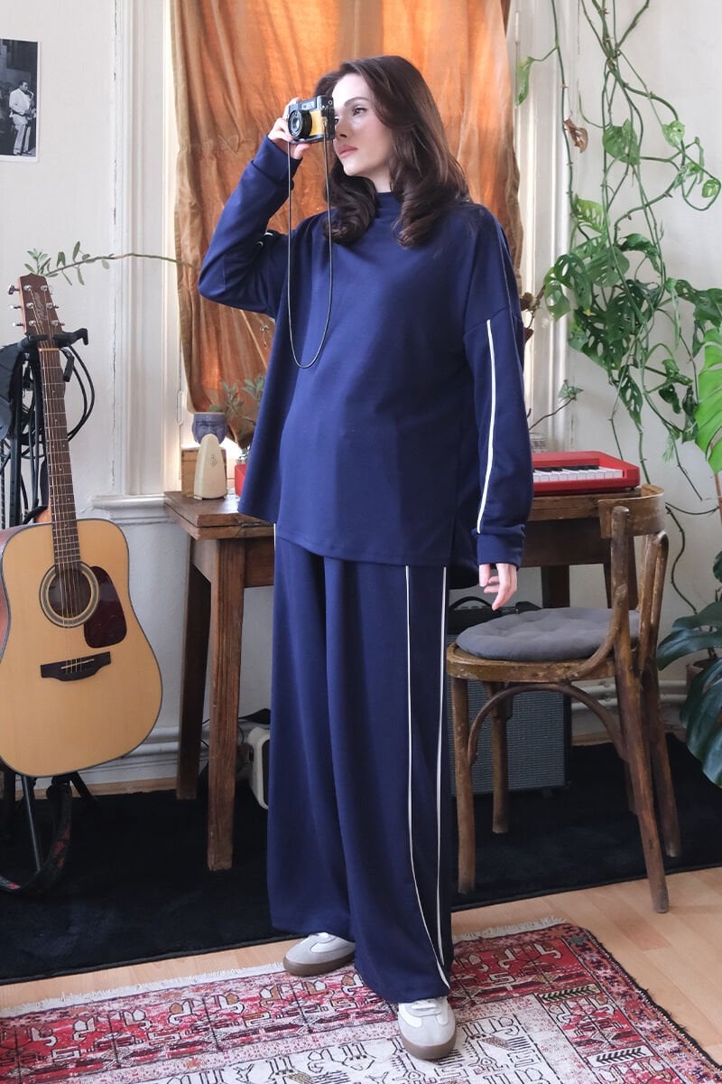 Oysho Piped Modest Trouser Set
