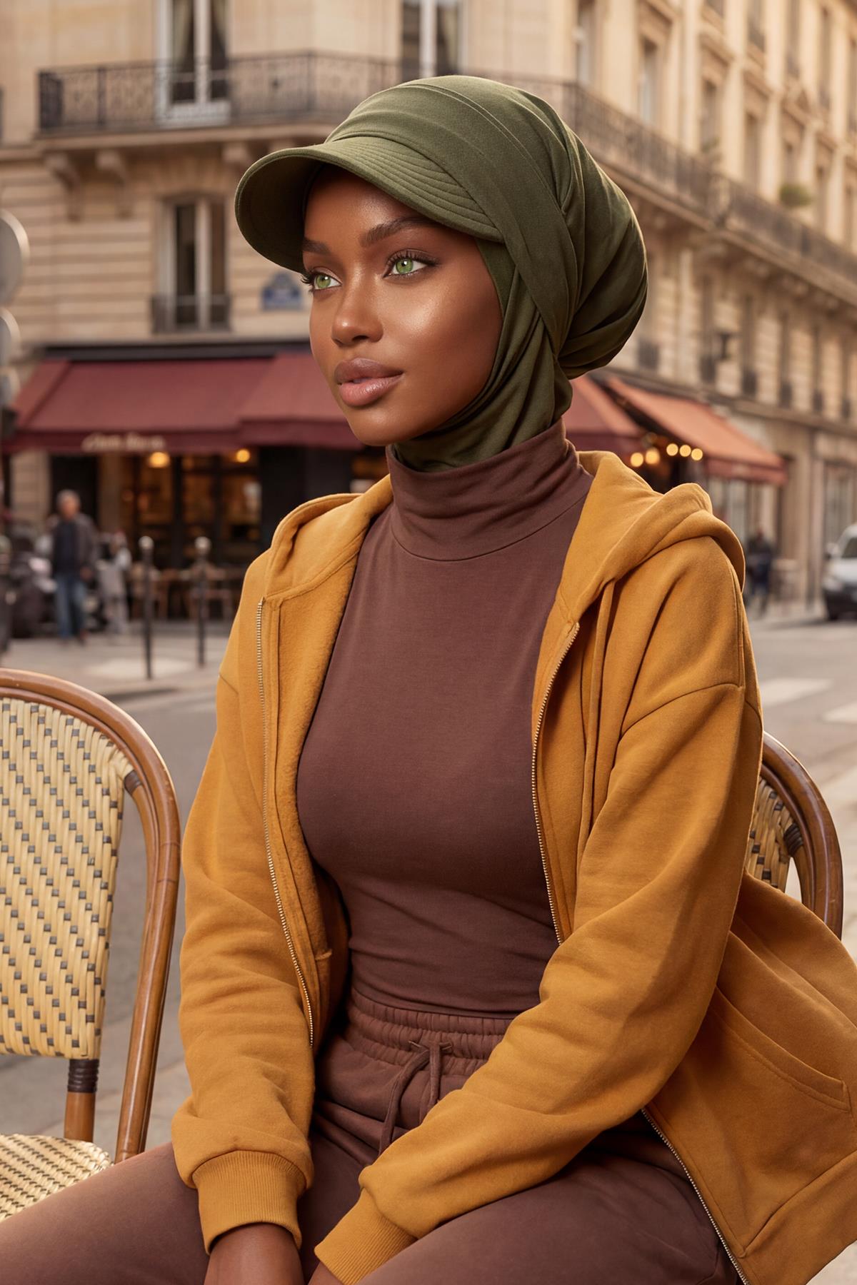 Jersey Hijab Cap with Removable Visor