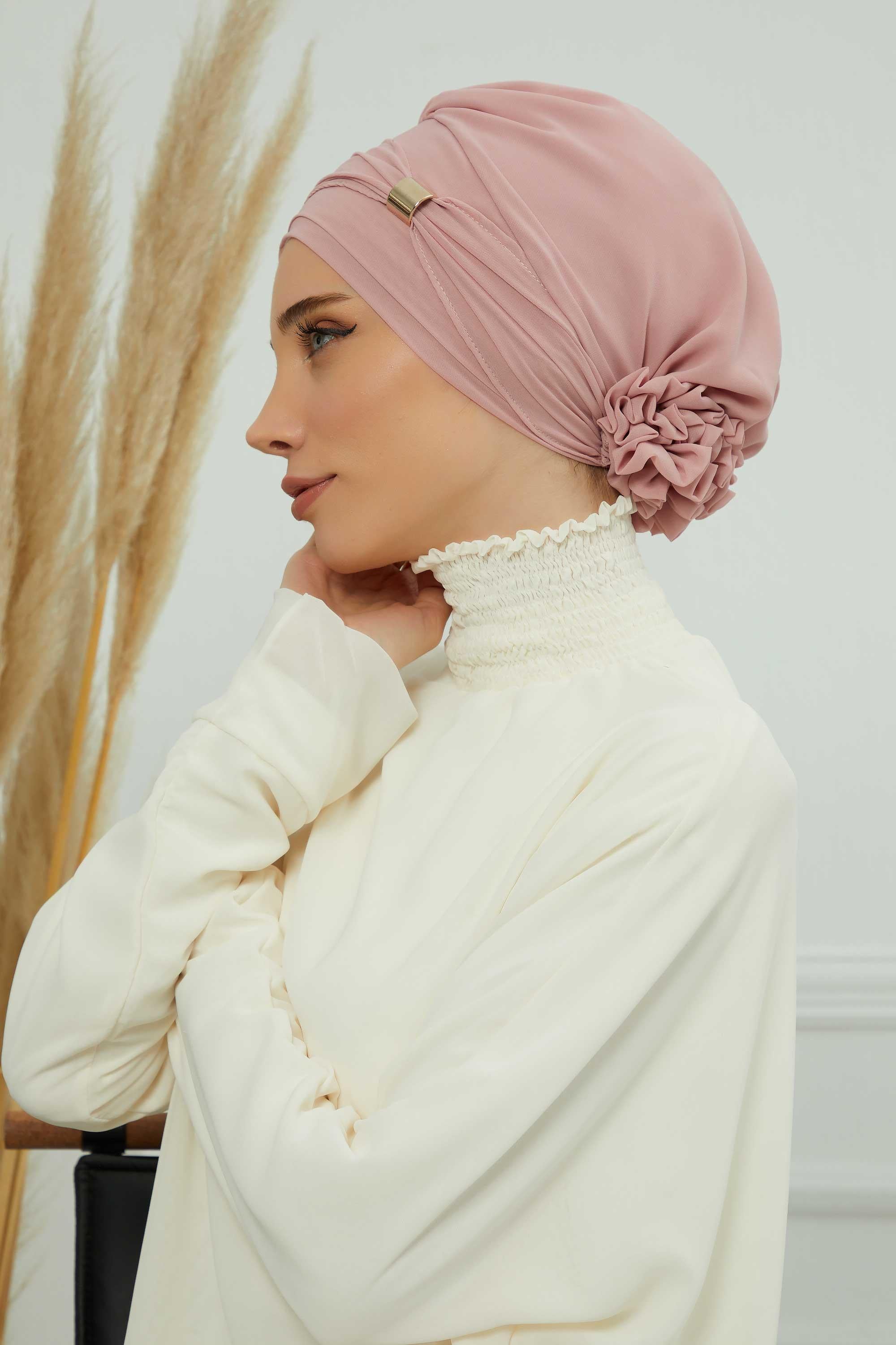 Ready-to-Wear Chiffon Turban with Metallic Accent