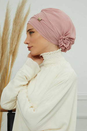 Ready-to-Wear Chiffon Turban with Metallic Accent
