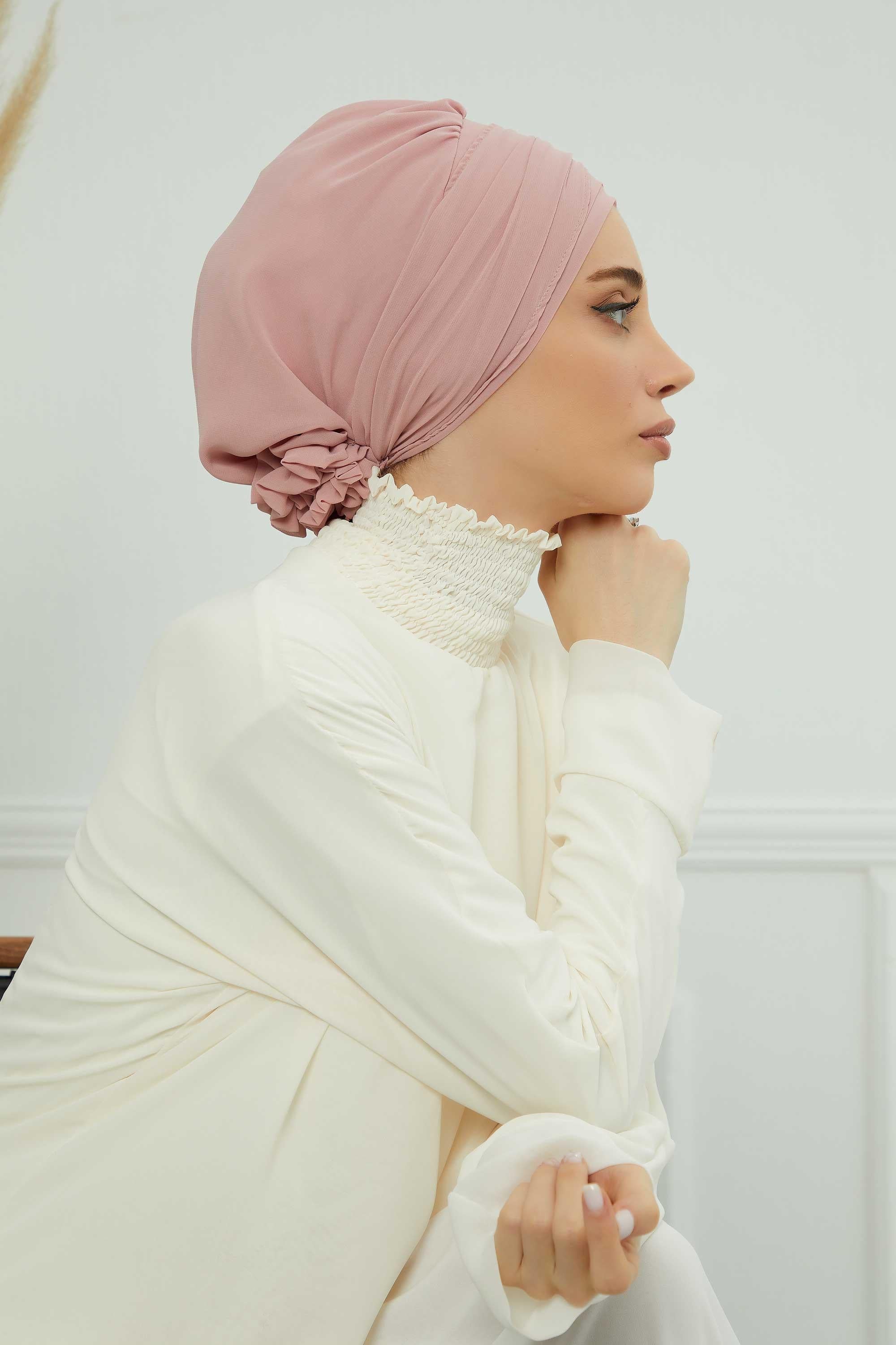 Ready-to-Wear Chiffon Turban with Metallic Accent