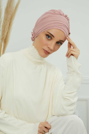 Ready-to-Wear Chiffon Turban with Metallic Accent