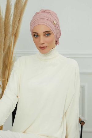 Ready-to-Wear Chiffon Turban with Metallic Accent