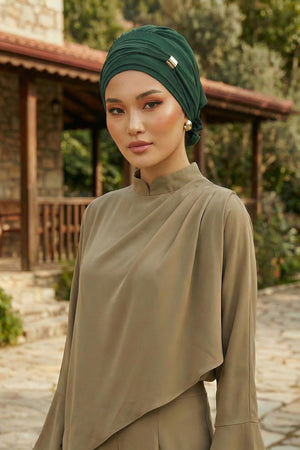 Ready-to-Wear Chiffon Turban with Metallic Accent