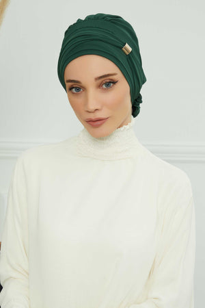 Ready-to-Wear Chiffon Turban with Metallic Accent