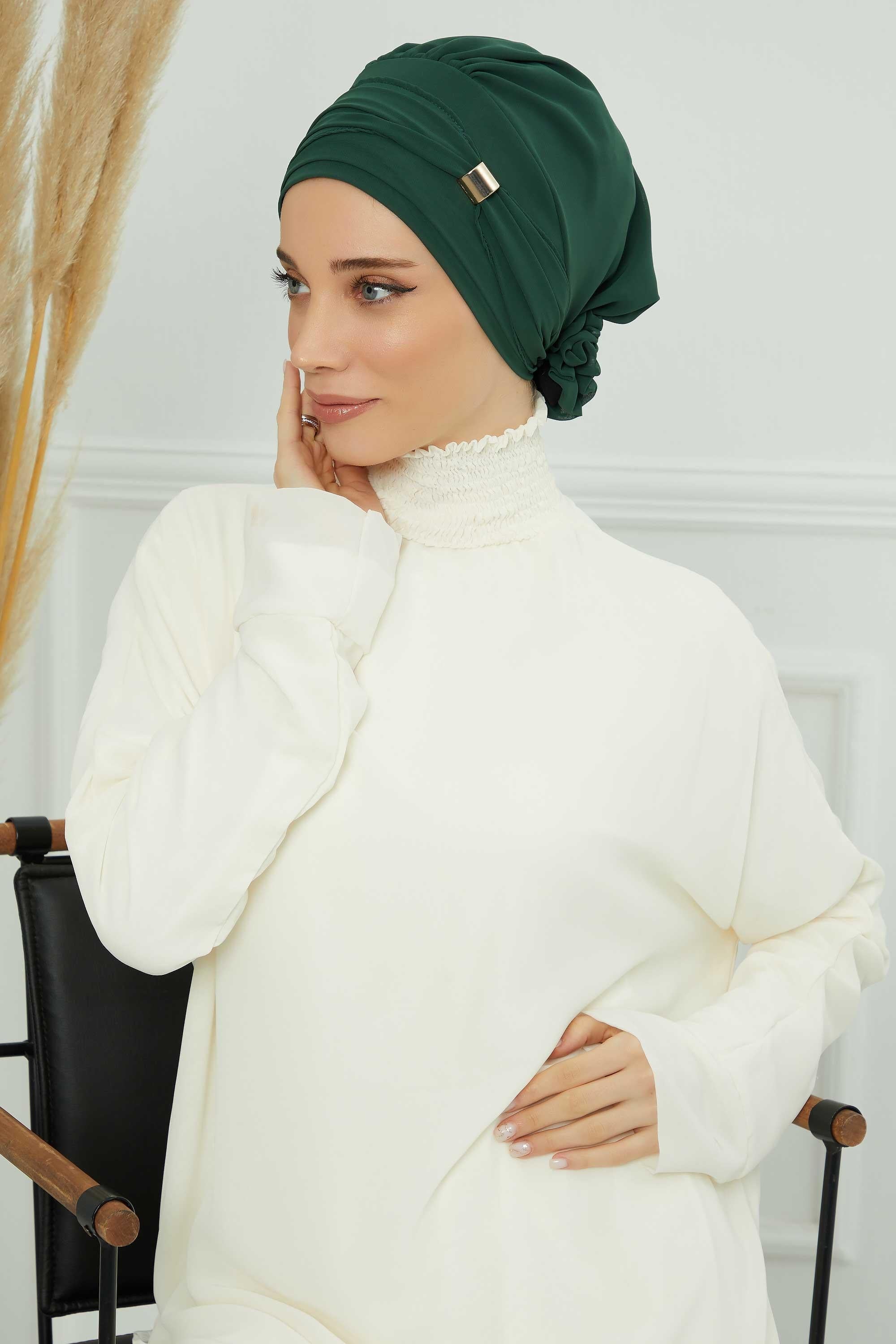 Ready-to-Wear Chiffon Turban with Metallic Accent